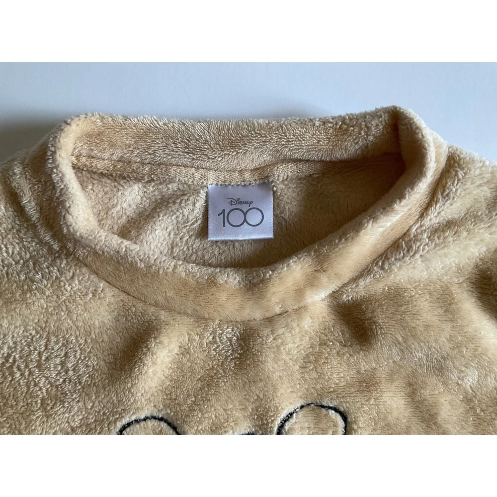 Disney 100‎ Winnie the Pooh Hunny Fleece Pajama Top Yellow Kids Size XS 0-2